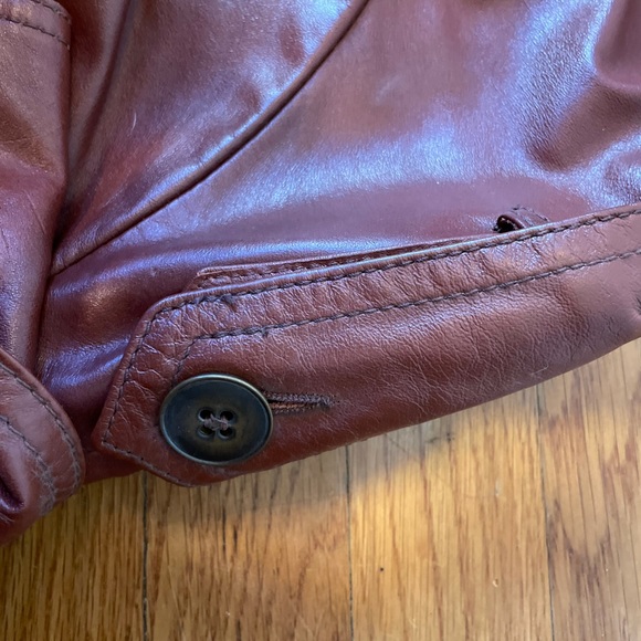 Vintage full length double breasted leather jacket - Picture 8 of 12